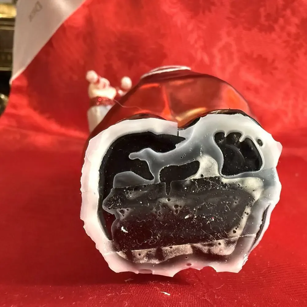 Holiday Home Baker Candy Cane Santa Blown Glass Christmas Tree Ornament 6.5”